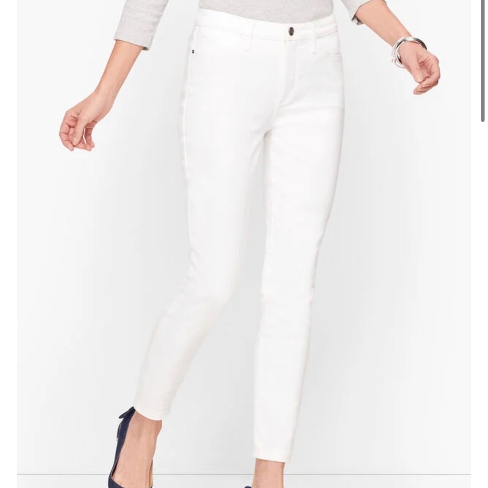 TALBOTS - High Waisted Jeggings - 16P - White Jean Jeggings Petite